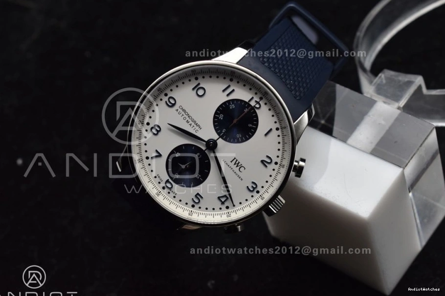 Strap 1011 Blue Chrono Dial A IW3716 Portuguese Best on White WeatherProof 1:1 Edition Z+F Blue Rubber 0111